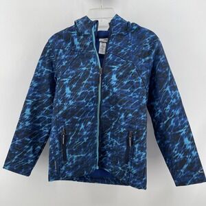 Champion Venture Dry Jacket Youth Boys Large 12-14 Blue Zip Up Hooded Lined Coat